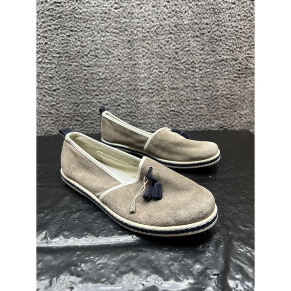 NWOT‎ 6Punto9 Suede Leather Slip-On Tasseled Loafers Taupe Mens Size 42